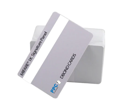 Cards .76mm PVC MIFARE 1K White Sig Panel (DBOND) (100 Pack)