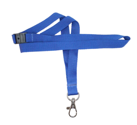 Lanyard Prem Blue BAway & Dog Hook 15mm (100 Pack)