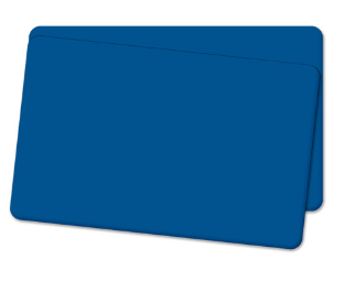 Cards .76mm PVC Food Safe Blue Cards CR80 (500 Pack)