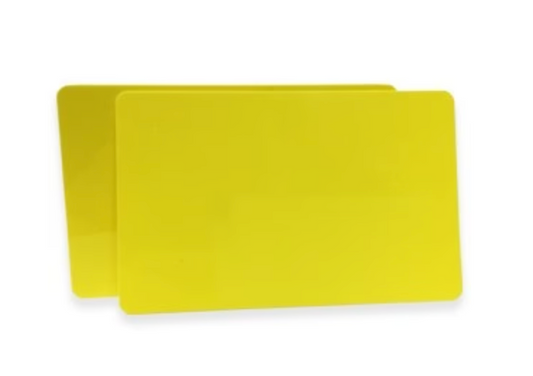 Cards .76mm PVC Food Safe Yellow CR80 (500 Pack)